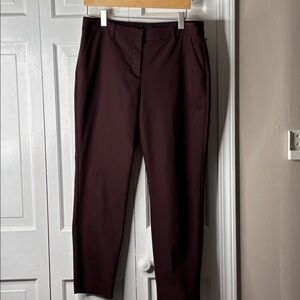 Express Women's Stretch Straight-Leg Pants in Burgundy SZ-12